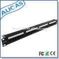 Systimac cat5e 1U 19 &quot;24 portas 110 IDC krone patch panel / UTP RJ45 metal blindado ABS gestão de cabos de plástico